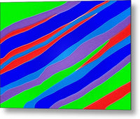 Colorful Toonish Stripes Abstract - Metal Print