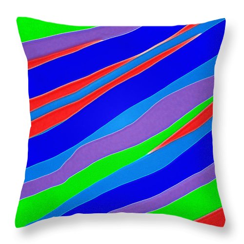 Colorful Toonish Stripes Abstract - Throw Pillow