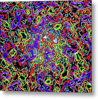 Glowing Color Lines Space Abstraction  - Metal Print