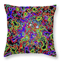 Glowing Color Lines Space Abstraction  - Throw Pillow