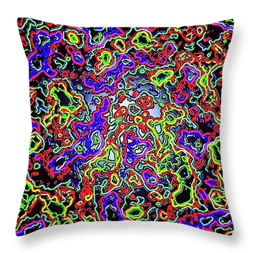 Glowing Color Lines Space Abstraction  - Throw Pillow