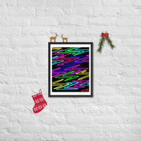 Vibrant Zig Zag Abstract- Framed photo paper poster