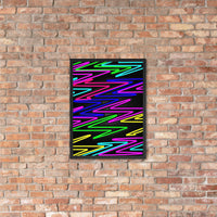 Vibrant Zig Zag Abstract- Framed photo paper poster