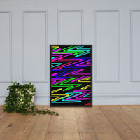 Vibrant Zig Zag Abstract- Framed photo paper poster