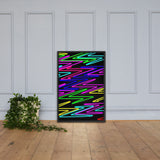 Vibrant Zig Zag Abstract- Framed photo paper poster