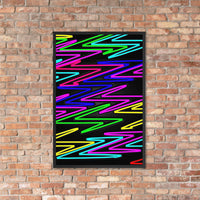 Vibrant Zig Zag Abstract- Framed photo paper poster