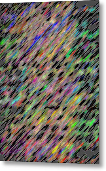 Grey Zebra Color Stripes Abstract - Metal Print