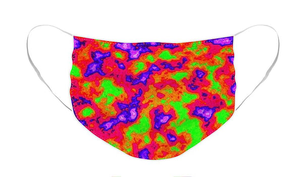 Vibrant Multi Color Mini Clouds Abstract Art - Face Mask