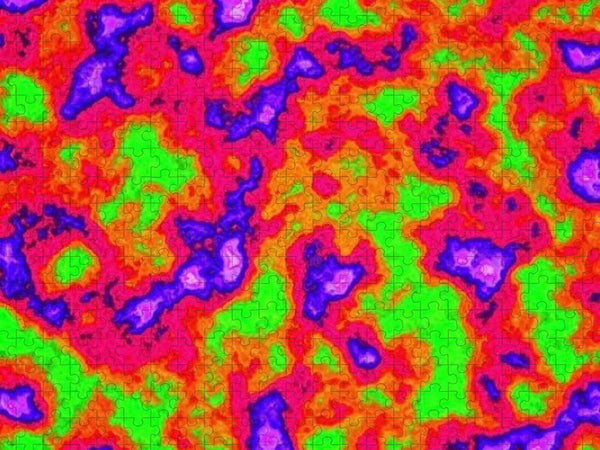 Vibrant Multi Color Mini Clouds Abstract Art - Puzzle
