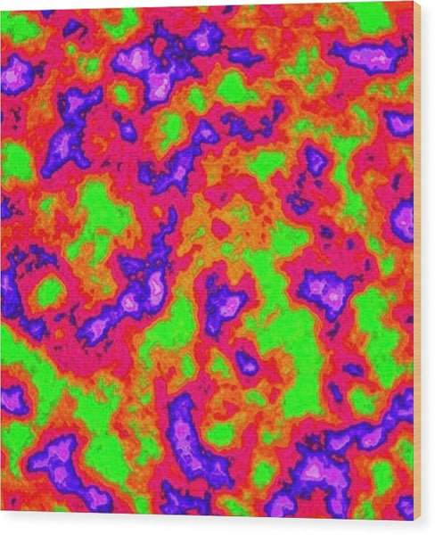 Vibrant Multi Color Mini Clouds Abstract Art - Wood Print