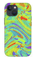 Wavy Bright Colors Abstract - Phone Case