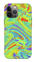 Wavy Bright Colors Abstract - Phone Case