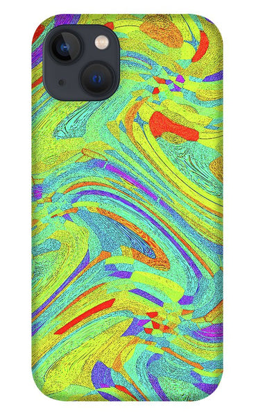 Wavy Bright Colors Abstract - Phone Case