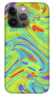 Wavy Bright Colors Abstract - Phone Case